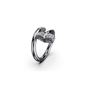 Bague Marteaux Classique MM Semi Pavée - Or gris