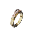 Bague Take Pavée - Or jaune et rose