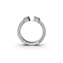 Bague Tête-à-tête Marteaux MM Pavée - Or gris