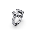 Bague Tête-à-tête Marteaux MM Pavée - Or gris