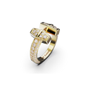 Bague Tête-à-tête Marteaux MM Pavée - Or jaune