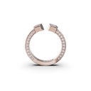 Bague Tête-à-tête Marteaux MM Pavée - Or rose