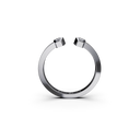 Bague Tête-à-tête Marteaux PM Semi Pavée - Or gris