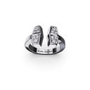 Bague Tête-à-tête Marteaux MM Semi Pavée - Or gris