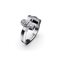 Bague Tête-à-tête Marteaux MM Semi Pavée - Or gris