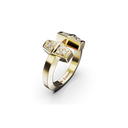 Bague Tête-à-tête Marteaux MM Semi Pavée - Or jaune