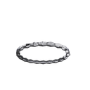 Bracelet Maillon Marteaux Semi Pavé - Or gris